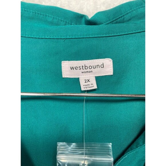 Westbound Woman 2X Short Sleeve Button Up Blouse NWT - Picture 9 of 14
